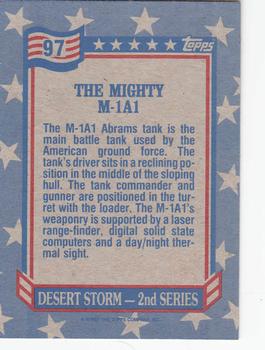 1991 Topps Desert Storm #97 The Mighty M-1A1 Back