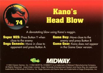 1994 Classic Mortal Kombat Series 1 #74 Kano's Head Blow Back