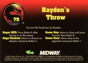 1994 Classic Mortal Kombat Series 1 #79 Rayden's Throw Back
