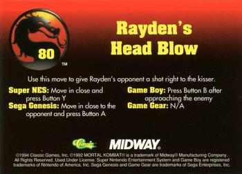 1994 Classic Mortal Kombat Series 1 #80 Rayden's Head Blow Back