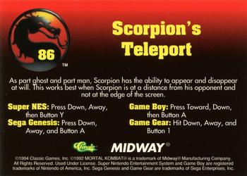 1994 Classic Mortal Kombat Series 1 #86 Scorpion's Teleport Back