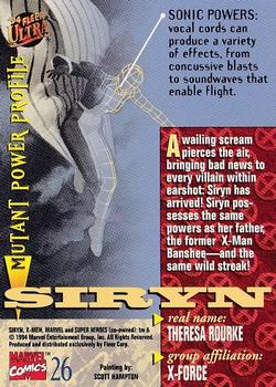 1994 Ultra X-Men #26 Siryn Back