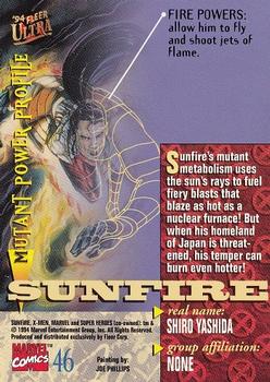 1994 Ultra X-Men #46 Sunfire Back