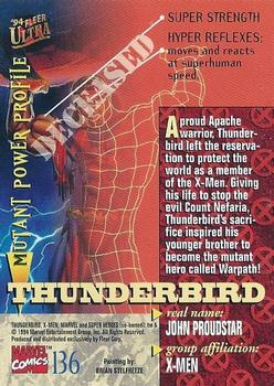 1994 Ultra X-Men #136 Thunderbird Back