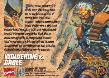 1994 Ultra X-Men #145 Wolverine vs. Cable Back