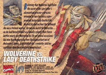 1994 Ultra X-Men #149 Wolverine vs. Lady Deathstrike Back