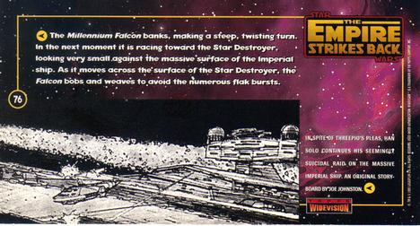1995 Topps Widevision Star Wars: The Empire Strikes Back #76 Ext. Millennium Falcon - Avenger - Asteroid Field Back
