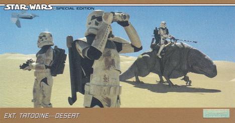 1997 Topps Widevision The Star Wars Trilogy Special Edition #2 Sandtroopers and Dewback Front