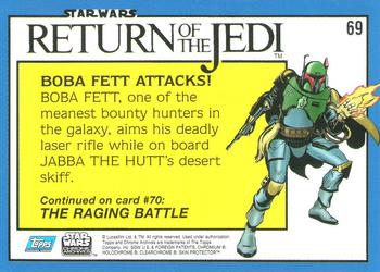 1999 Topps Chrome Archives Star Wars #69 Boba Fett Attacks! Back