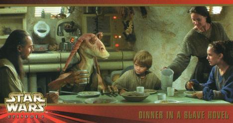 1999 Topps Widevision Star Wars: Episode I #34 Dinner in a Slave Hovel Front