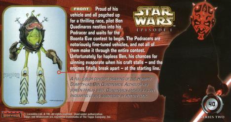 1999 Topps Widevision Star Wars: Episode I Series 2 #40 Quadinaros Makes Ready Back