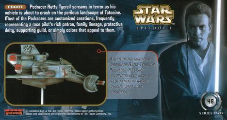 1999 Topps Widevision Star Wars: Episode I Series 2 #48 Ratts Tyerell Back