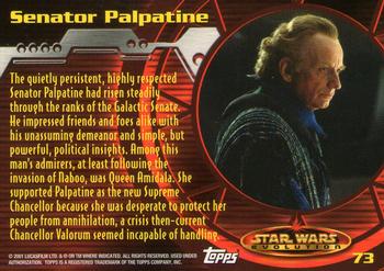 2001 Topps Star Wars Evolution #73 Senator Palpatine Back