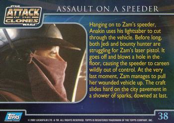 2002 Topps Star Wars: Attack of the Clones #38 Assault On A Speeder Back