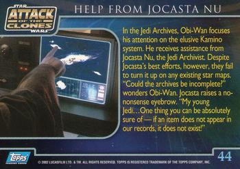 2002 Topps Star Wars: Attack of the Clones #44 Help From Jocasta Nu Back