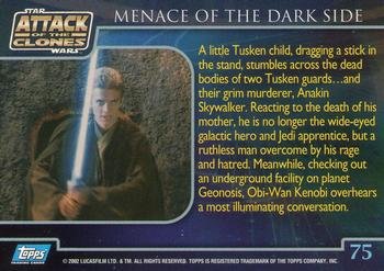 2002 Topps Star Wars: Attack of the Clones #75 Menace Of The Dark Side Back