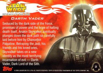 2005 Topps Star Wars Revenge of the Sith #2 Darth Vader Back