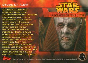 2005 Topps Star Wars Revenge of the Sith #43 Utapau On Alert Back