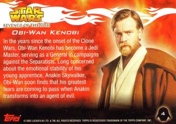 2005 Topps Star Wars Revenge of the Sith #4 Obi-Wan Kenobi Back