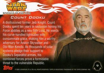 2005 Topps Star Wars Revenge of the Sith #9 Count Dooku Back