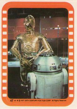 1977 Topps Star Wars - Stickers #47 Threepio and Artoo Front