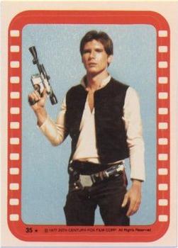 1977 Topps Star Wars - Stickers #35 Han Solo (Harrison Ford) Front