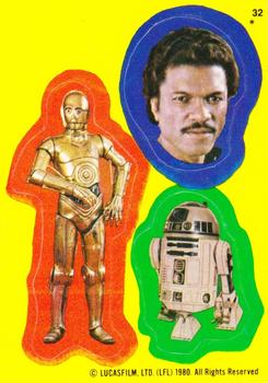1980 Topps Star Wars: The Empire Strikes Back - Stickers #32 C-3PO / Lando Calrissian / R2-D2 Front