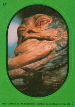 1983 Topps Star Wars: Return of the Jedi - Stickers #27 Jabba the Hutt Front