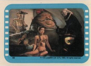 1983 Topps Star Wars: Return of the Jedi - Stickers #49 C-3PO / Leia Organa / Jabba the Hutt / Bib Fortuna Front
