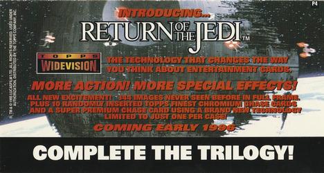 1996 Topps Widevision Star Wars: Return of the Jedi - Promos #P4 Emperor Palpatine Back
