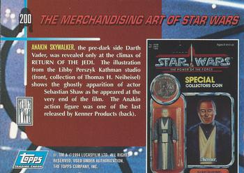 1994 Topps Star Wars Galaxy Series 2 #200 Anakin Skywalker Back