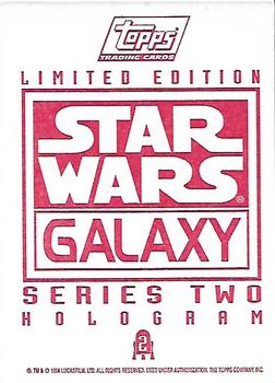 1994 Topps Star Wars Galaxy Series 2 #2 C-3PO / R2-D2 Back