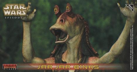 1999 Topps Widevision Star Wars: Episode I - Stickers #S4 Jar Jar Binks Front