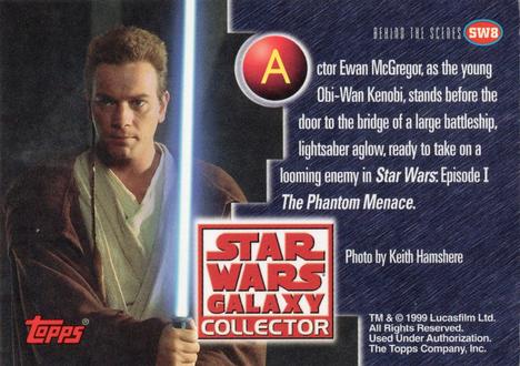 1999 Topps Widevision Star Wars: Episode I - Promos #SW8 Obi-Wan Kenobi Back