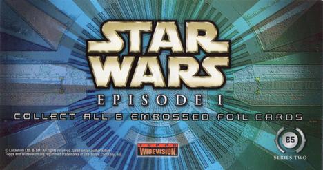 1999 Topps Widevision Star Wars: Episode I Series 2 - Embossed Foil #E5 Anakin Skywalker Back