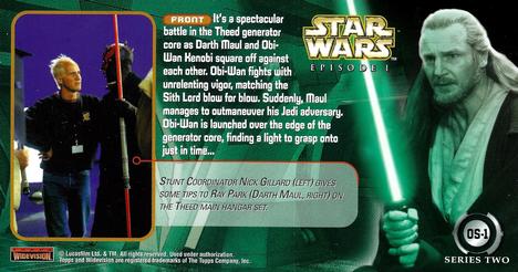 1999 Topps Widevision Star Wars: Episode I Series 2 - Oversized Promos #OS-1 Dueling With Darth Maul Back