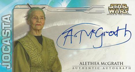 2002 Topps Star Wars: Attack of the Clones Widevision - Autographs #NNO Alethea McGrath Front