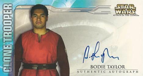 2002 Topps Star Wars: Attack of the Clones Widevision - Autographs #NNO Bodie Taylor as Clone Trooper Front