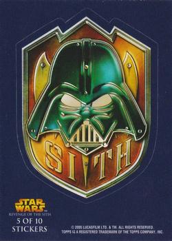 2005 Topps Star Wars Revenge of the Sith - Stickers #5 Sith Front