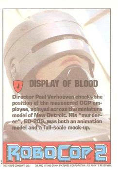 1990 Topps RoboCop 2 - Behind-the-Scenes Bonus #J Display of Blood Back