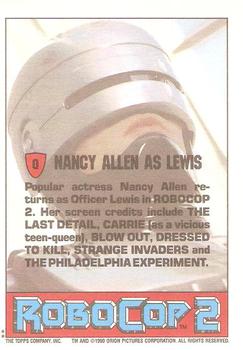1990 Topps RoboCop 2 - Behind-the-Scenes Bonus #Q Nancy Allen as Lewis Back
