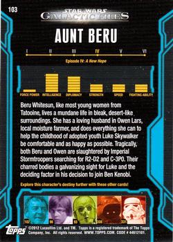 2012 Topps Star Wars: Galactic Files #103 Beru Lars Back