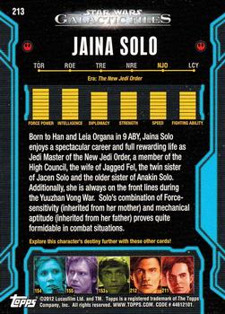 2012 Topps Star Wars: Galactic Files #213 Jaina Solo Back