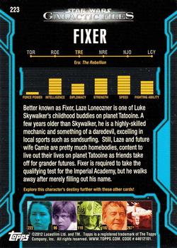 2012 Topps Star Wars: Galactic Files #223 Fixer Back