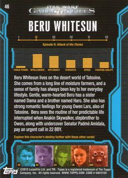 2012 Topps Star Wars: Galactic Files #46 Beru Whitesun Back