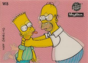 1993 SkyBox The Simpsons - Wiggle Cards #W8 Homer chokes Bart Front