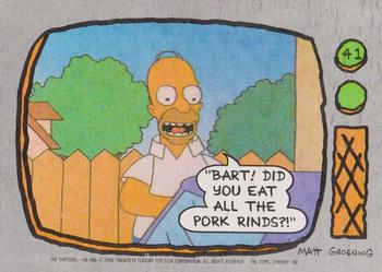1990 Topps The Simpsons #41 Bart! Did you eat all the pork rinds? Front