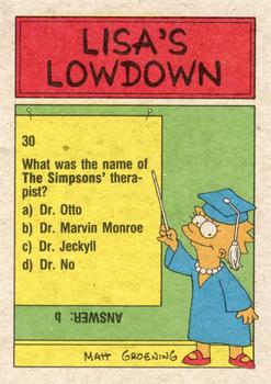 1990 Topps The Simpsons #5 No more television--for all eternity! Back