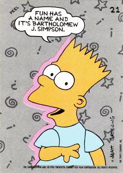 1990 Topps The Simpsons - Stickers #21 Bartholomew J. Simpson Front