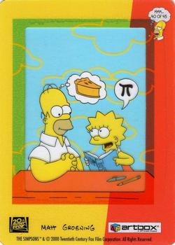 2000 ArtBox The Simpsons FilmCardz #40 Pi vs. Pie Back